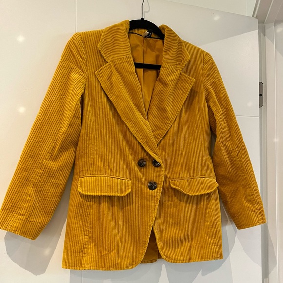 Jackets & Coats Mustard Yellow Corduroy Suit Jacket